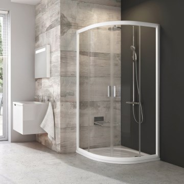 Ravak BLIX 90x90 cm — cabină de duș de sfert de cerc, 4 elemente, albă (3B270100Z1)