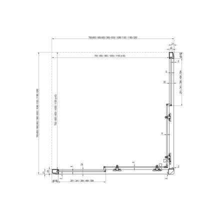 Ravak BLIX Cabină de duș 120 x 190 cm, crom lucios - 1XVG0C00Z1