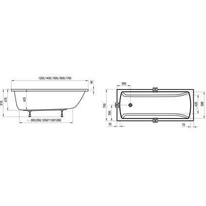 Ravak CLASSIC cadă 170 x 70 cm acrilică/albă - CC51000000