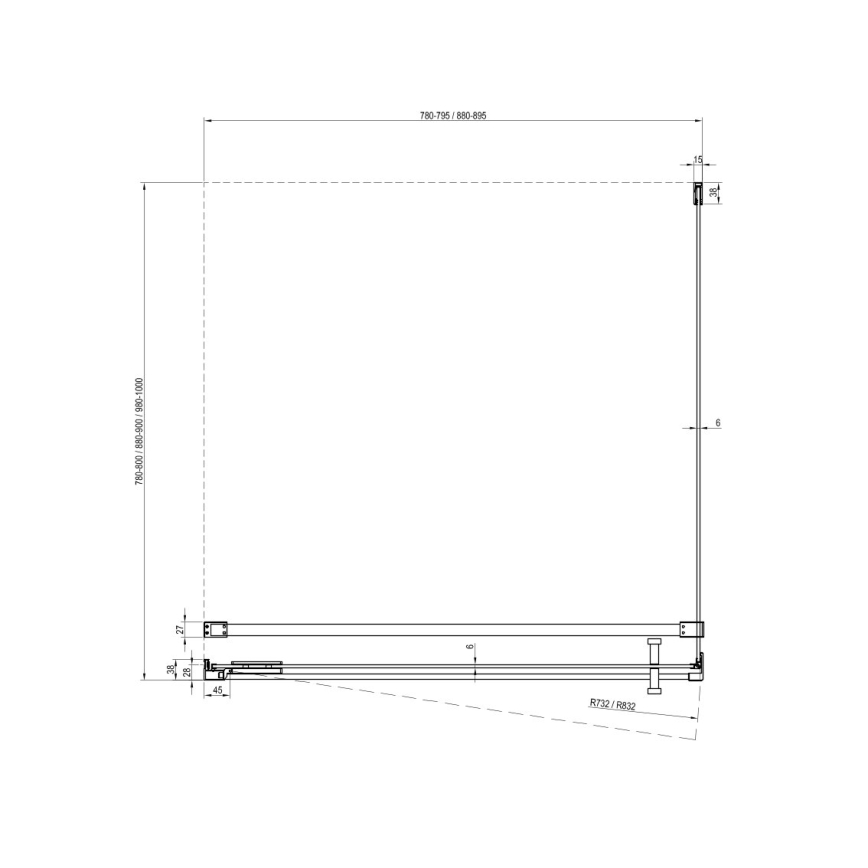 Ravak COOL X9VV40A00Z1 - Panou fix pentru duș 80x195 cm, crom lucios