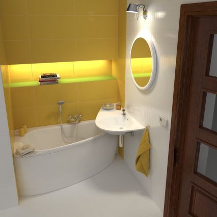 Ravak CQ01000000 - Cada de colț AVOCADO 160x75 cm acrilică/albă