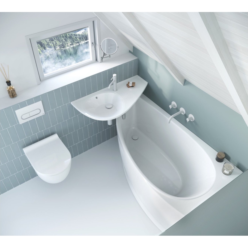 Ravak CS01000000 - Cadă de colț AVOCADO 150 x 75 cm, acrilică, albă