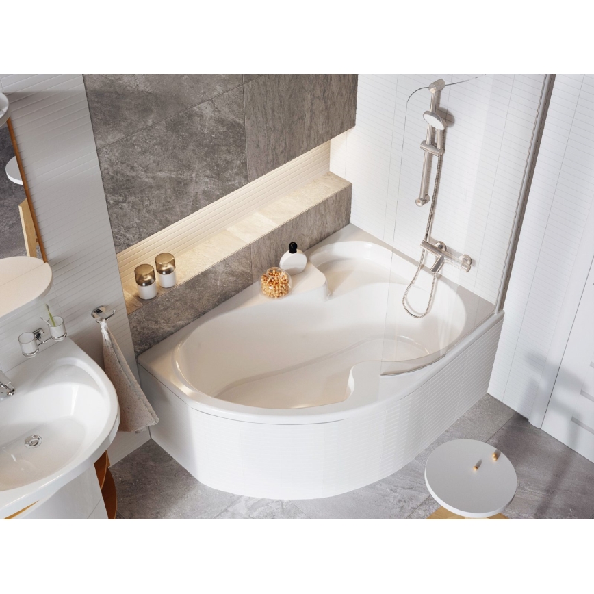 Ravak CV01000000 - Cadă de colț ROSA 140x105 cm acrilic/albă