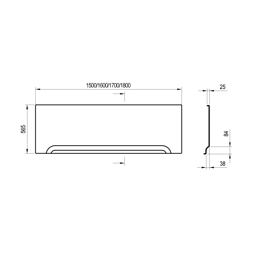 Ravak CZ001P0A00 - Panou frontal pentru cadă 150 cm, acrilic, alb