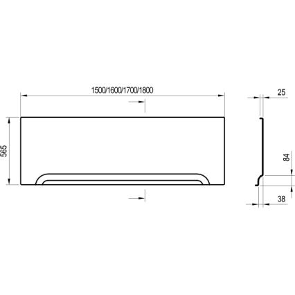 Ravak CZ001S0A00 - Panou frontal pentru cadă 160 cm, acrilic, alb