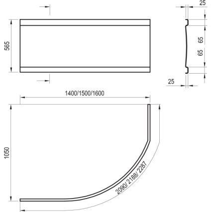 Ravak CZH1000A00 - Panou pentru cadă ROSA, 140 cm, acrilic, alb