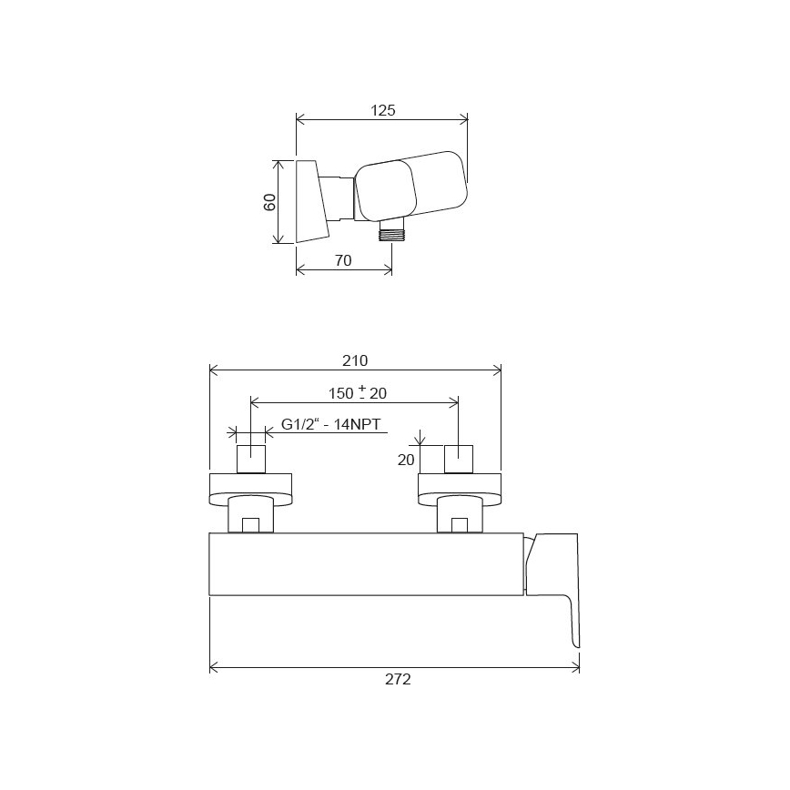 Ravak FREE X070153 - baterie de duș neagră