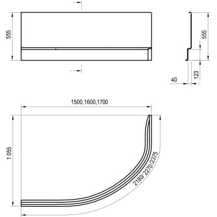 Ravak ROSA - Panou pentru cadă 150 cm, acrilic, alb (CZM1200AN0)