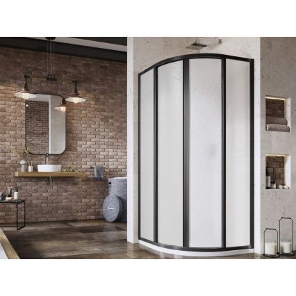 Ravak SUPERNOVA 3114O30211 - cabină de duș cu 4 elemente, în formă de sfert de cerc, 80x80 cm, neagră