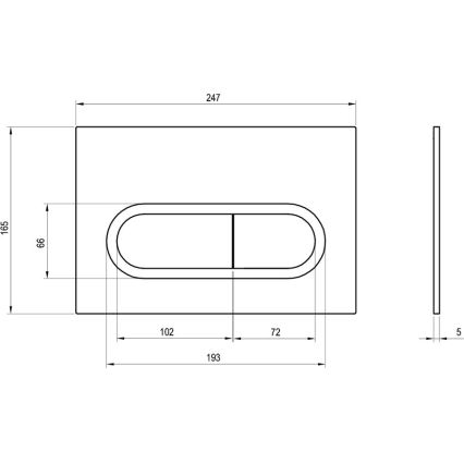 Ravak X01454 - Buton de acționare CHROME 24,7x16,5 cm crom mat