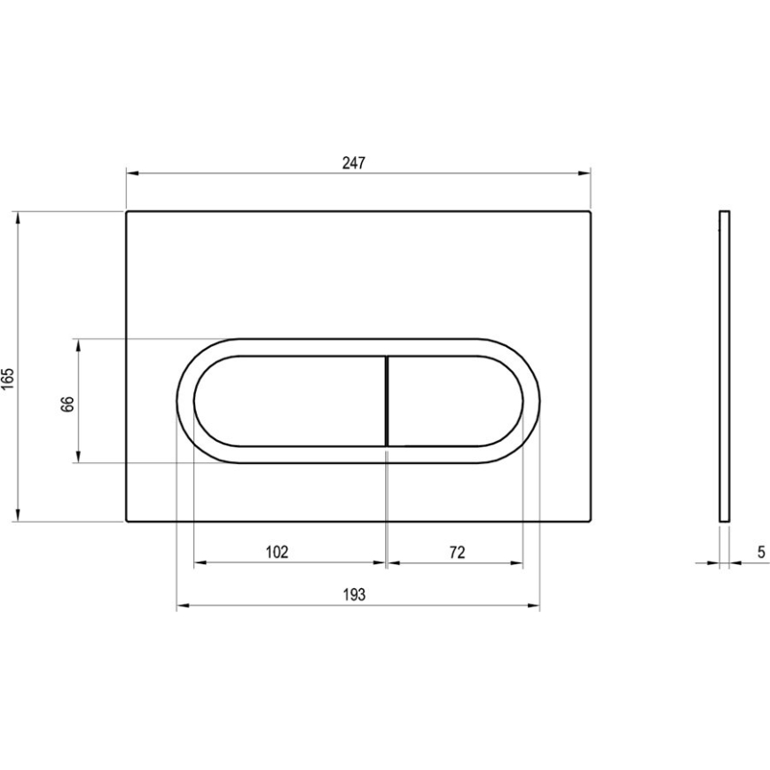 Ravak X01454 - Buton de acționare CHROME 24,7x16,5 cm crom mat