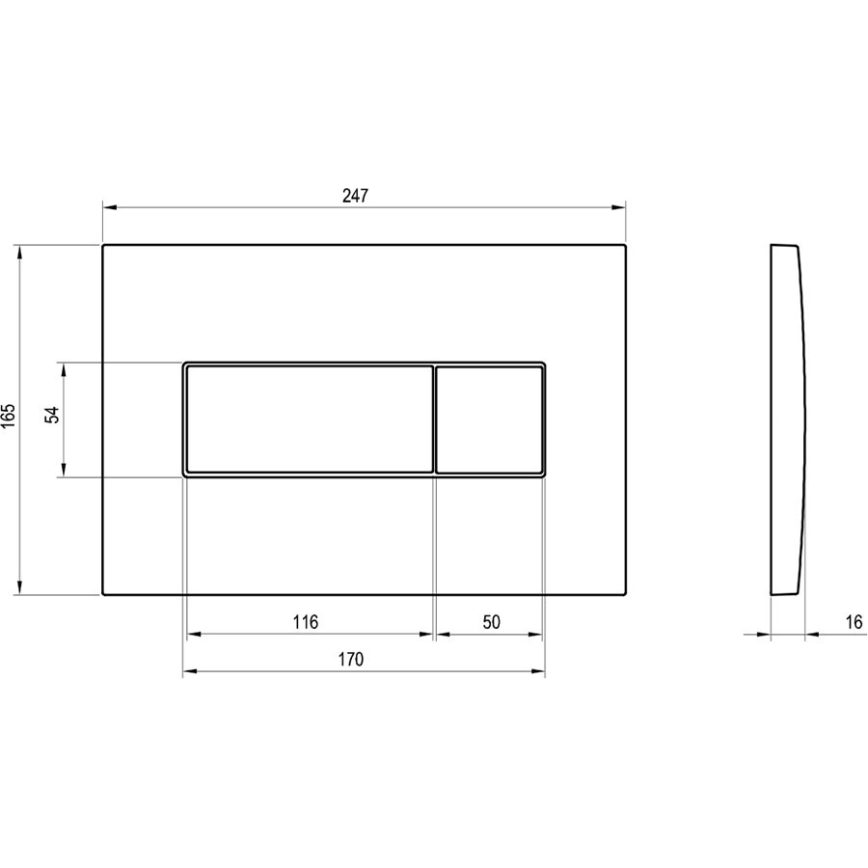 Ravak X01456 - Buton de acționare UNI 24,7x16,5 cm crom mat