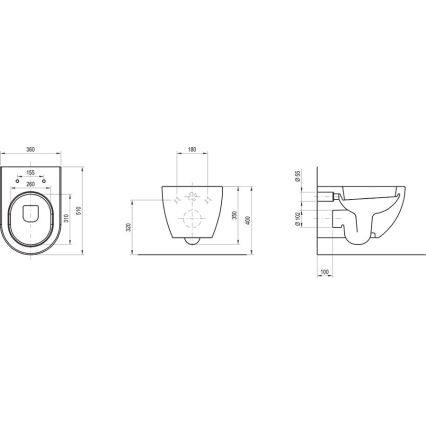 Ravak X01516 - Vas WC suspendat UNI CHROME, ceramică/albă