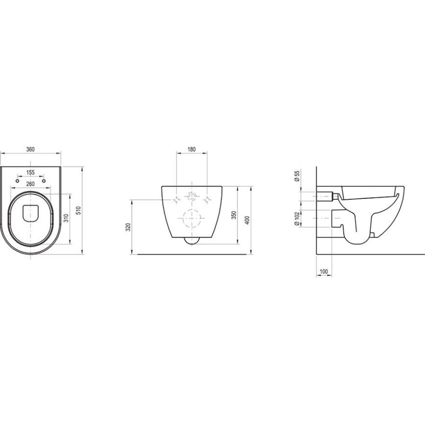 Ravak X01516 - Vas WC suspendat UNI CHROME, ceramică/albă