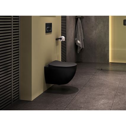 Ravak X01797 - Buton de acționare pentru rezervor WC 24,7 x 16,5 cm CHROME negru