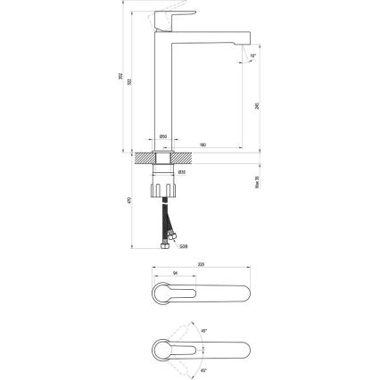 Ravak X070114 - Baterie pentru lavoar PURI 32,2 cm, crom lucios