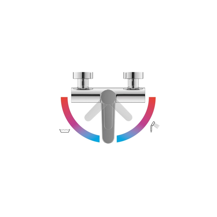 Ravak X070115 - Baterie pentru cadă PURI, crom lucios