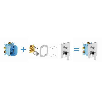 Ravak X070139 - Corp de bază R-BOX VARI pentru baterii încastrate, 13,9 x 14,6 cm