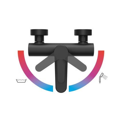 Ravak X070185 - Baterie pentru cadă PURI, neagră