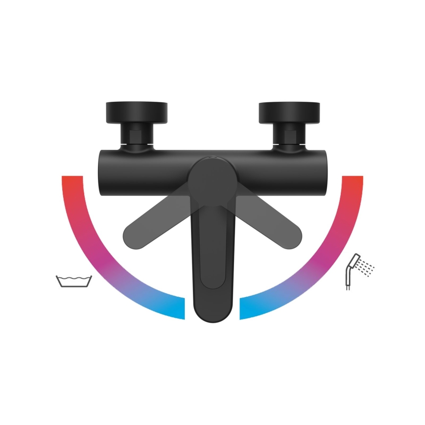 Ravak X070185 - Baterie pentru cadă PURI, neagră