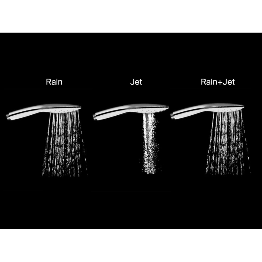 Ravak X070443 - Set de duș cu baterie termostatică FLAT negru mat