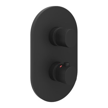 Ravak X070467 - Baterie termostatică de duș pentru instalare încastrată, finisaj crom-negru