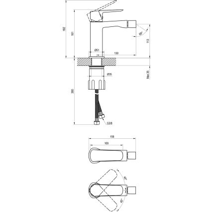 Ravak X070481 - Baterie pentru bideu LIFE, neagră