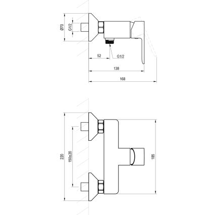 Ravak X070492 - Baterie de duș SOLAR neagră
