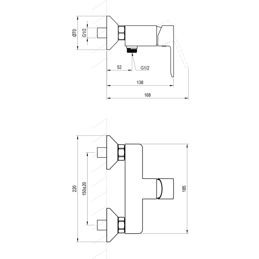 Ravak X070492 - Baterie de duș SOLAR neagră