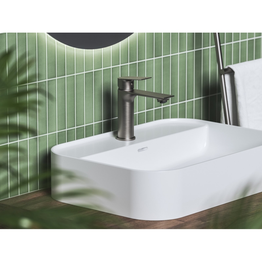 Ravak X070652 - Baterie pentru lavoar PLAN, 16,8 cm, grafit periat