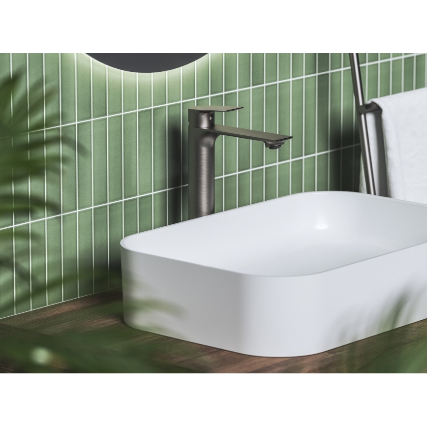 Ravak X070653 - Baterie pentru lavoar PLAN 30 cm, grafit periat