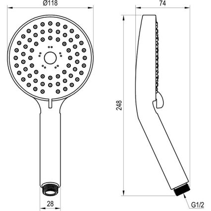 Ravak X07P009 - Duș manual FLAT, crom lucios