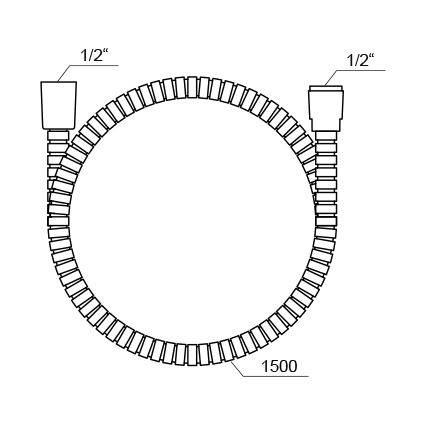 Ravak X07P065 - Furtun de duș din plastic, 150 cm, crom lucios
