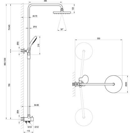 Ravak X07P232 - Set de duș, crom lucios