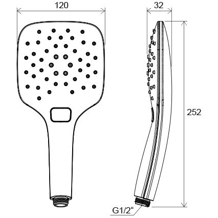 Ravak X07P348 - duș de mână cu buton, crom lucios