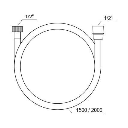 Ravak X07P568 - Furtun de duș din plastic, 150 cm, negru
