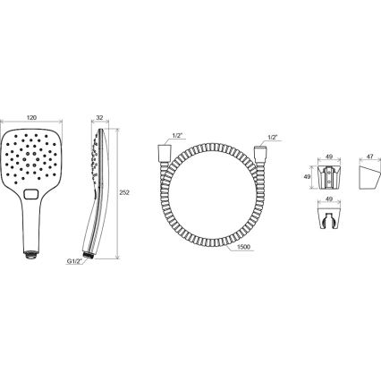 Ravak X07S010 - Set de duș crom lucios