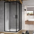 Ravak X1LM70300Z1 - Cabină de duș colțar BLIX SLIM 90x90 cm, cu 4 elemente, negru