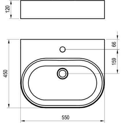 Ravak XJX01155004 - Lavoar pentru blat CERAMIC SLIM 55x45 cm ceramică/alb