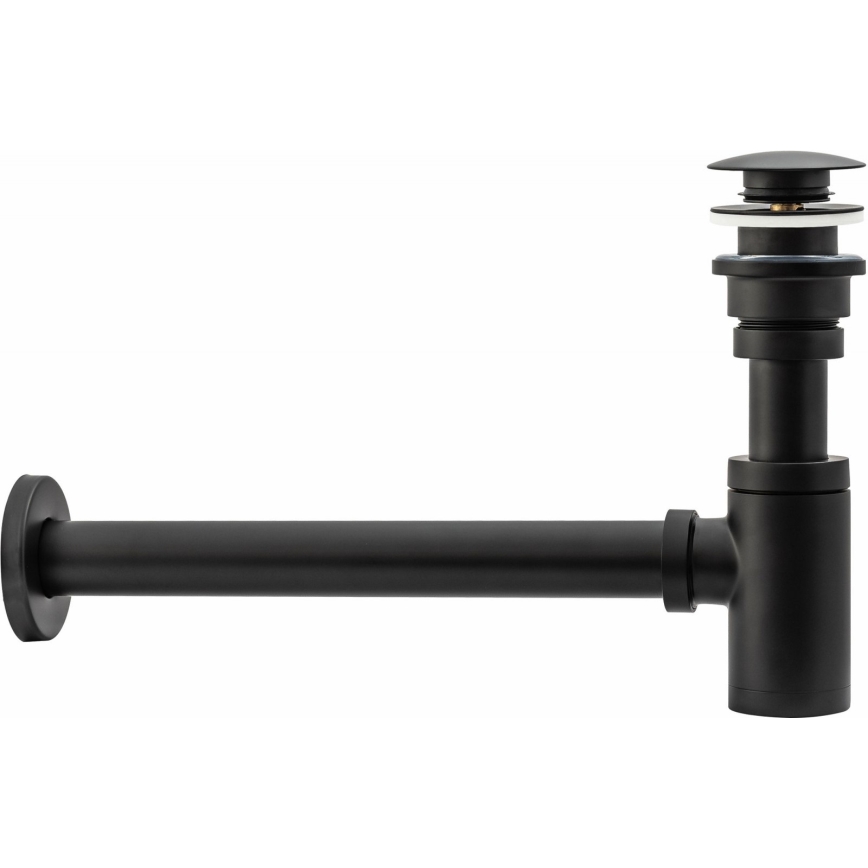 REA-A5215 - Sifon pentru lavoar cu evacuare CLICK-CLACK, Ø 6,4 cm, negru mat