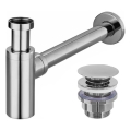 REA-A5693 - Sifon pentru lavoar cu evacuare CLICK-CLACK, Ø 6,4 cm, crom lucios