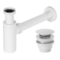 REA-A6952 - Sifon pentru lavoar cu închidere CLICK-CLACK, Ø 6,4 cm, alb