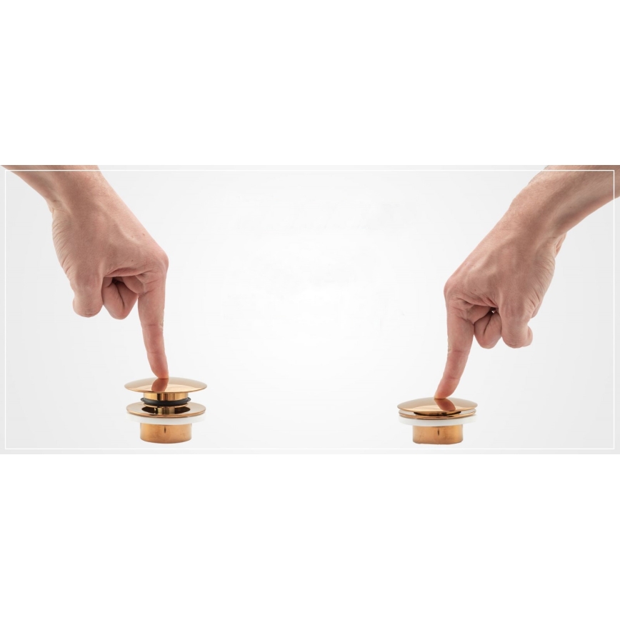 REA-A8585 - Ventil de scurgere CLICK-CLACK pentru lavoar, Ø 6,4 cm, auriu periat