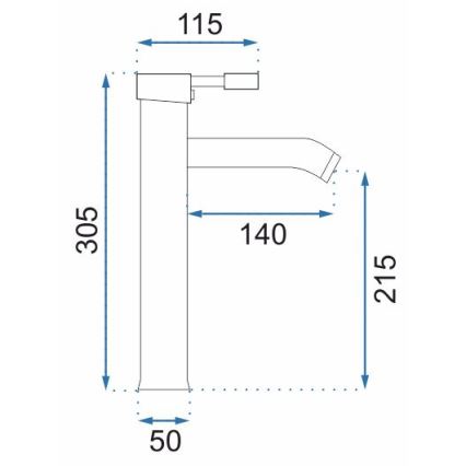 REA-B0027 - Baterie pentru lavoar GRAF, 30,5 cm, crom lucios