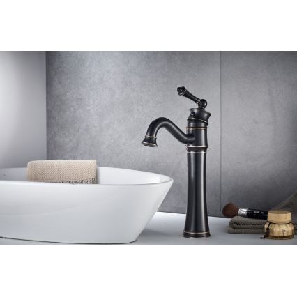 REA-B0227 - Baterie pentru lavoar VINTAGE OLD 31 cm, neagră