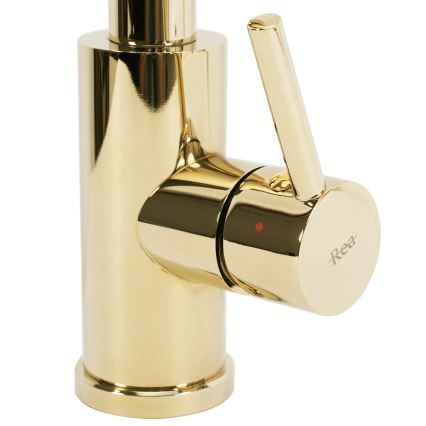 REA-B0669 - Baterie pentru chiuvetă FRESH cu duș extractibil, 39,5 cm, aurie