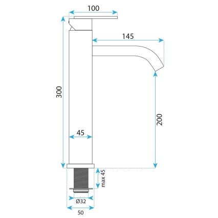 REA-B0971 - Baterie pentru lavoar ONTARIO 30 cm, cupru periat