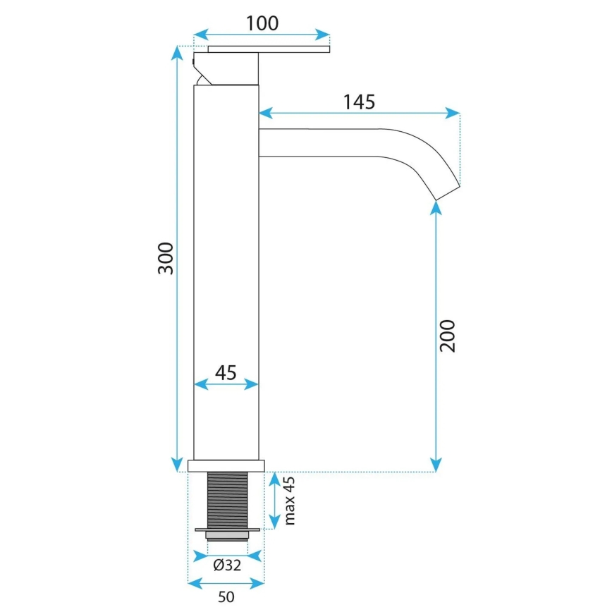 REA-B0971 - Baterie pentru lavoar ONTARIO 30 cm, cupru periat