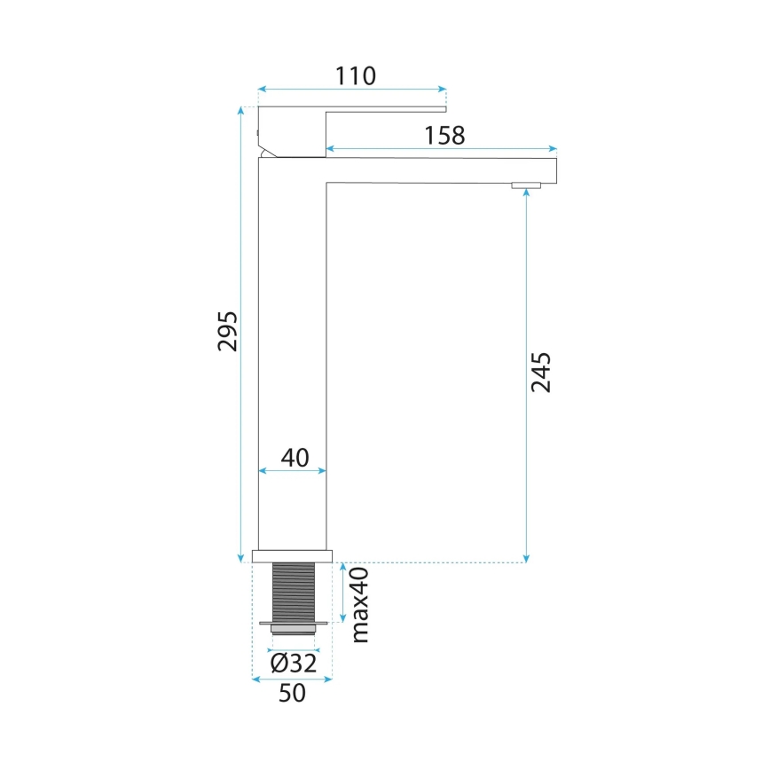 REA-B0977 - Baterie pentru lavoar ARLO 30 cm, auriu periat