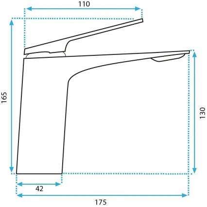 REA-B1117 - Baterie pentru lavoar AVALON 16,5 cm, neagră